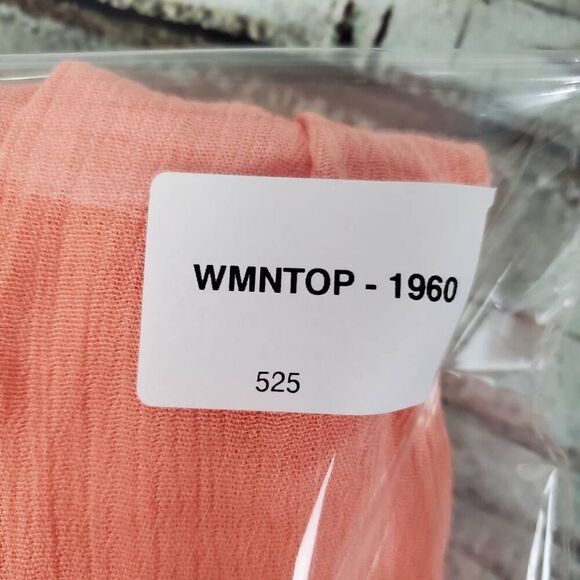 Vanity L Peach Tank Top with Crochet Lace Hem Boho Sleeveless Flowy Blouse - Picture 7 of 7